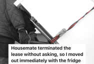 Couple Gives Roommates Very Short Notice That They Need To Move Out, So One Roommate Takes The Refrigerator