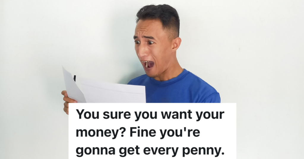 shocked man looking at piece of paper