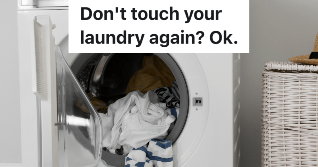 white washing machine full of laundry
