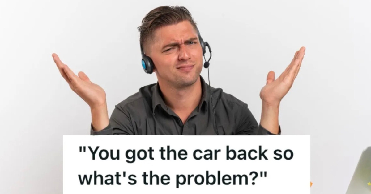 call center employee making a frustrated expression