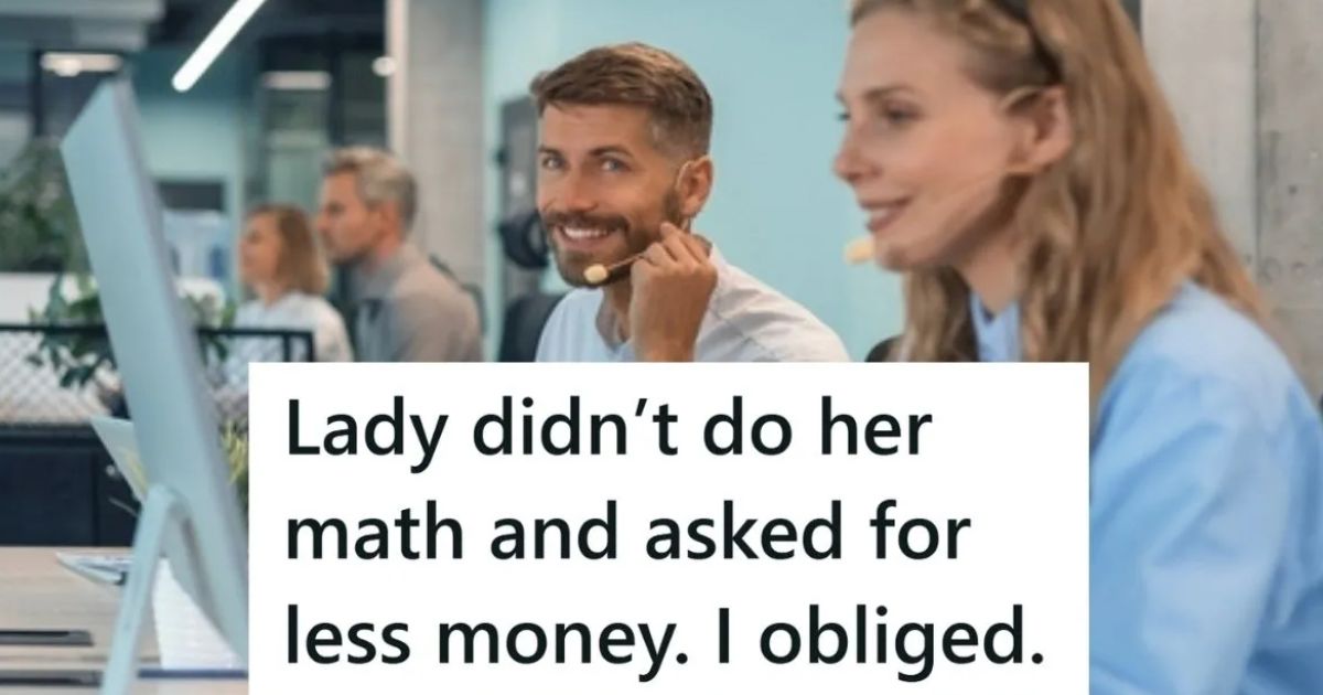 man working in call center