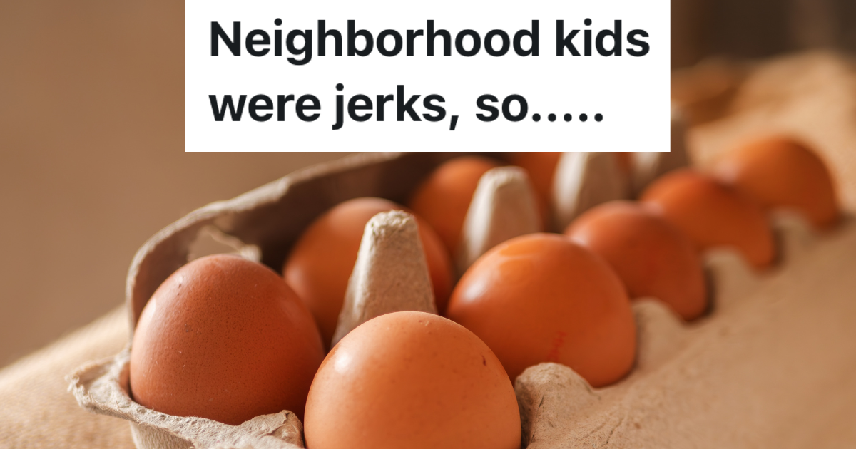 Tween Boy Throws Eggs And Tomatoes At Neighbors Car, So The Neighbor Throws Eggs At The Boys Parents Cars carton of brown eggs