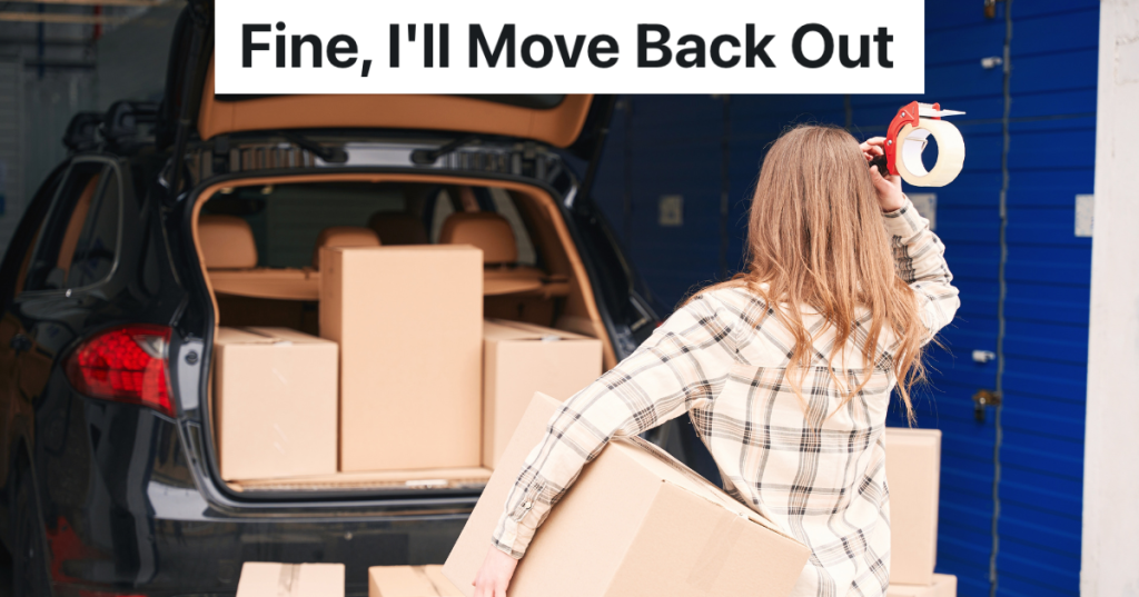 woman putting moving boxes in the back of car