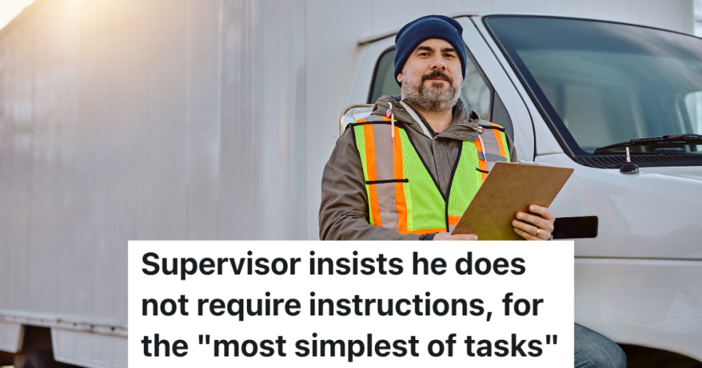 truck driver standing next to white truck holding clipboard