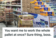 Retail Worker Tried To Keep A Busy Aisle Clear, But A Micromanaging Boss Forced Him To Block It And Create Total Store Chaos
