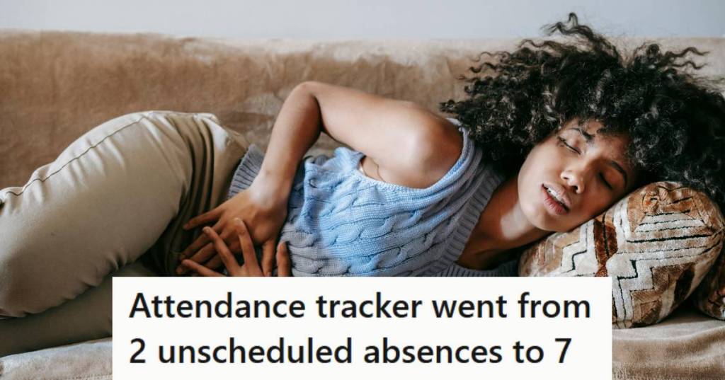 Woman laying on a couch in severe pain