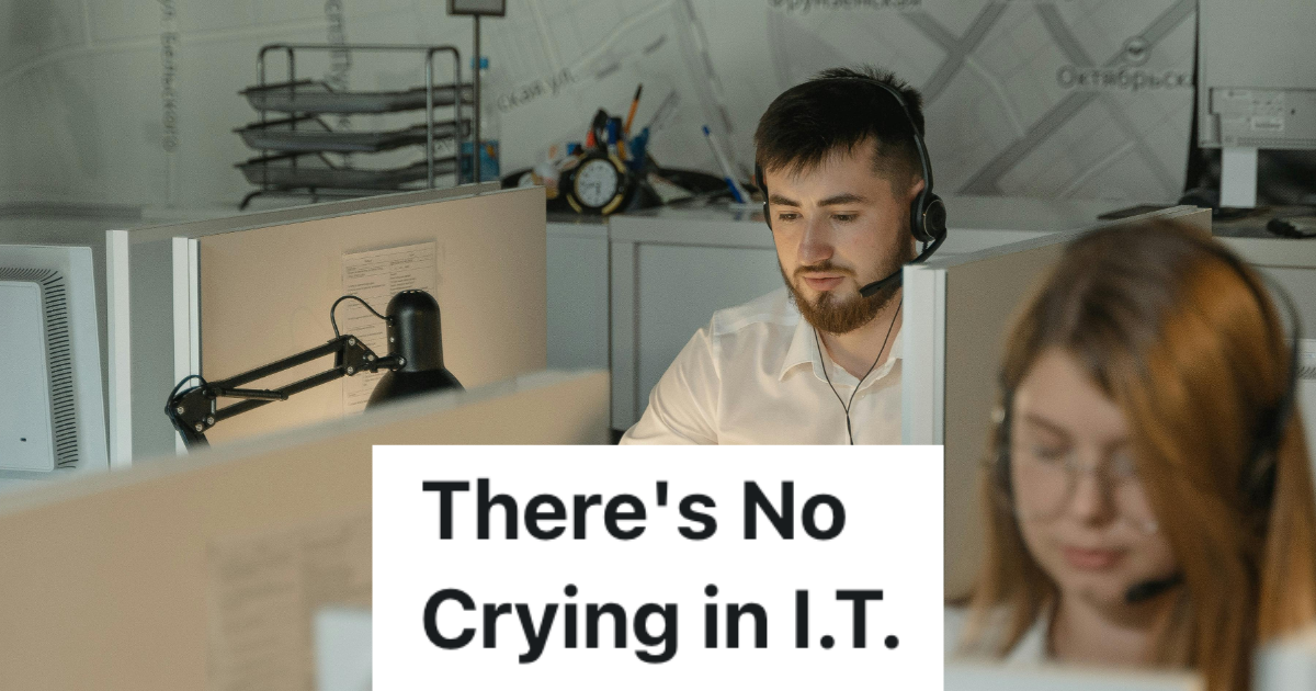 Man on call in call center