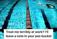 Worker Gets Blindsided By An Unethical Boss Who Got Her To Do Another Role Unpaid, So Worker Reported His Pool Pee Bucket