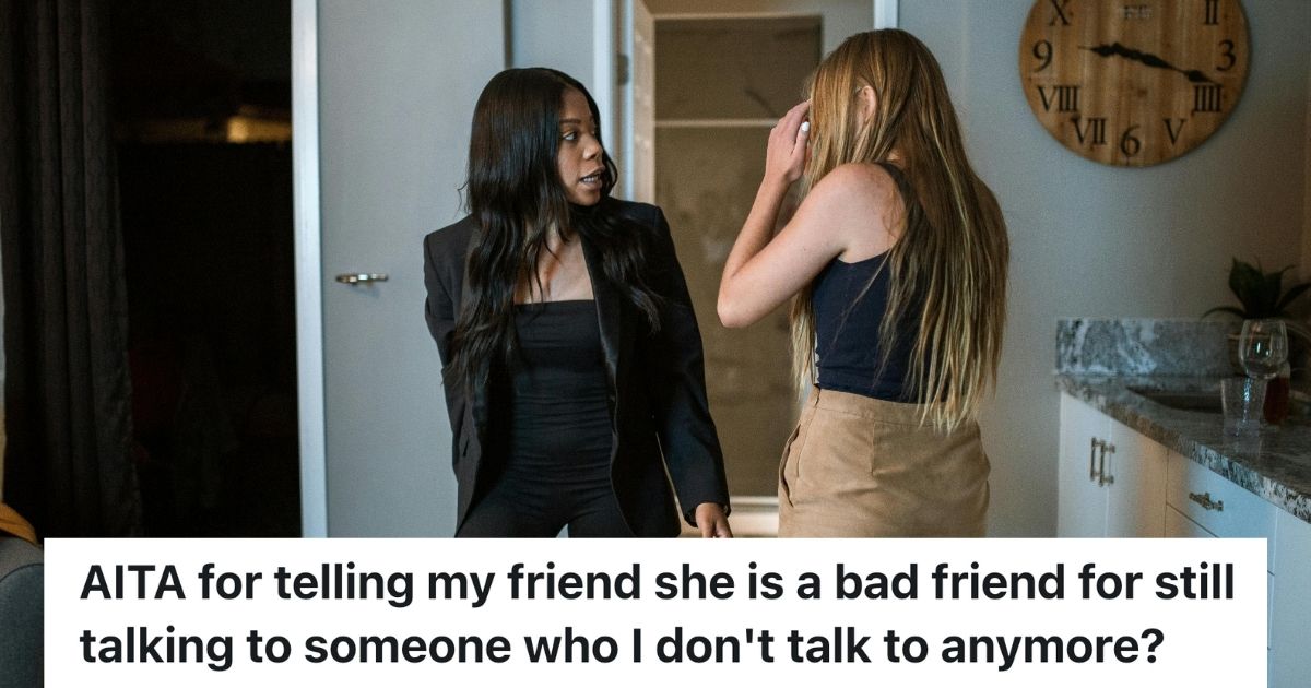 Two young women arguing in a house