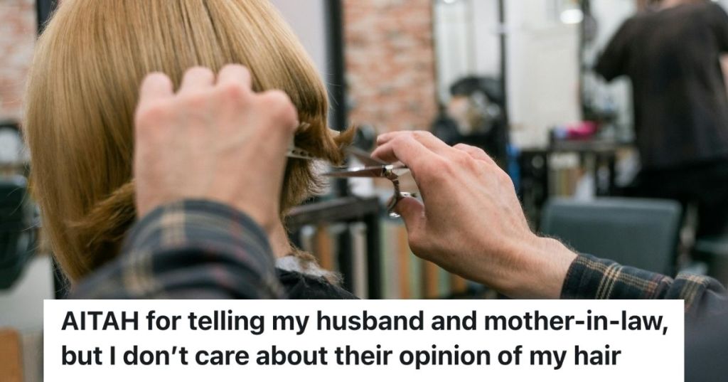 Male hairdresser cutting woman's hair short