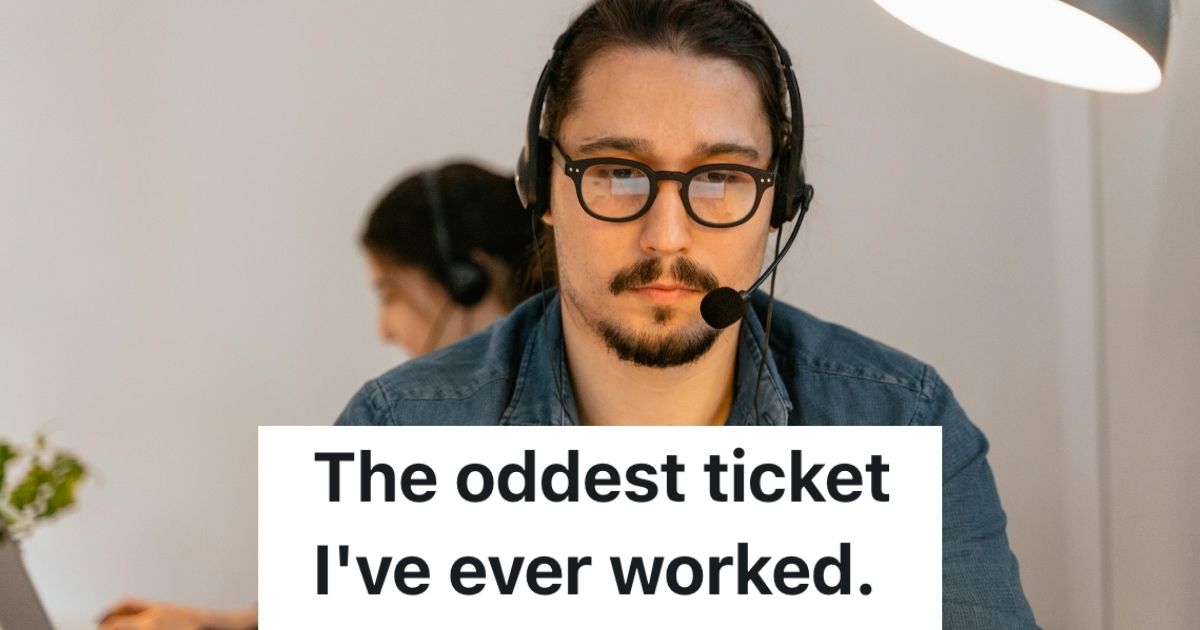 I.T. Worker Troubleshoots Customers Problem To No Avail, But Then He Opens The Chassis And Gets A Surprise Male call center worker listening intently