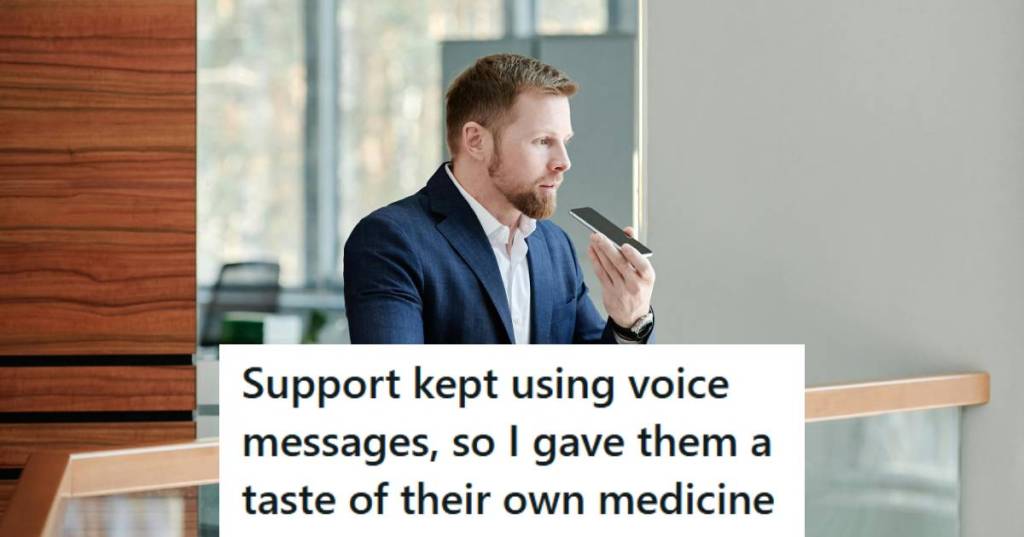 IT Worker sending a voice memo to the software support team