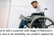 Customer Support Employee Needed A Model And Serial Number To Replace A Man’s Damaged TV, But Because The Customer Had Stage 4 Parkinson’s And Could Not Lift The TV To Find The Sticker, The Claim Was Denied