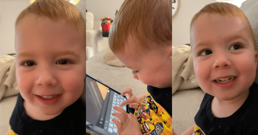 kid playing on a computer