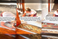 ‘I was convinced there was treasure hiding underneath this carpet.’ – A Homeowner Got A Cool Surprise When She Pulled Up The Carpet In Her House