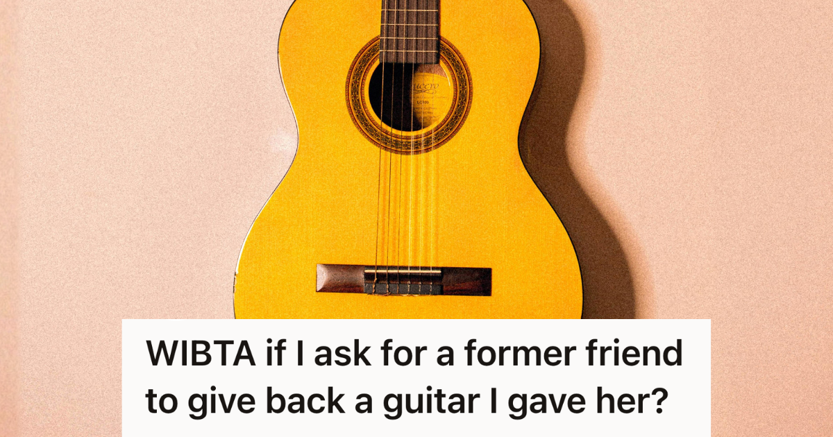 Woman Gifted A Close Friend A Sentimental Guitar From Her Parents, So After The Friendship Faded She Considered Asking For It Back closeup of an acoustic guitar