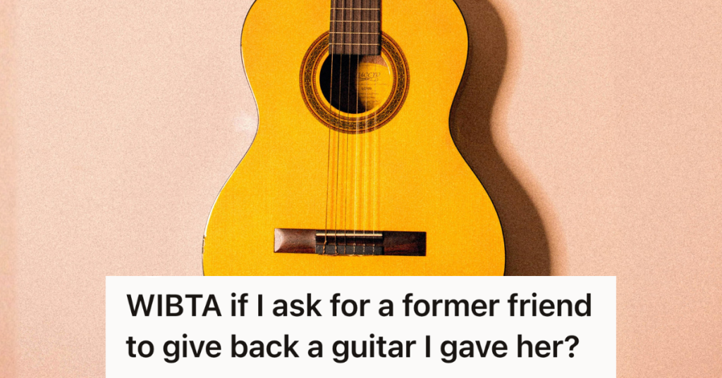 closeup of an acoustic guitar