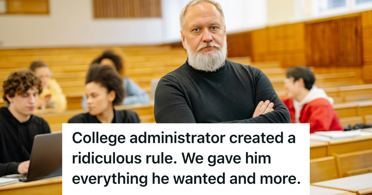 college professor standing in front of lecture hall