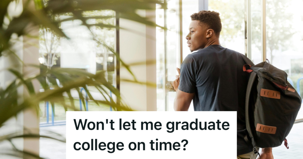 college student wearing backpack