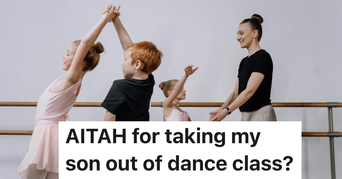 dance class with a young boy in class