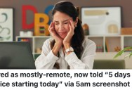 Woman Had Been Working Remotely For Months, But Then She Received A Screenshot Of An Email Saying She Needed To Work From The Office