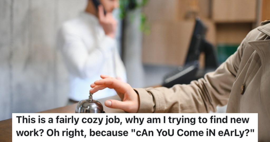 worker at a hotel desk