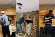 A Couple Discovered An Old Fireplace When They Knocked Down A Wall In Their House
