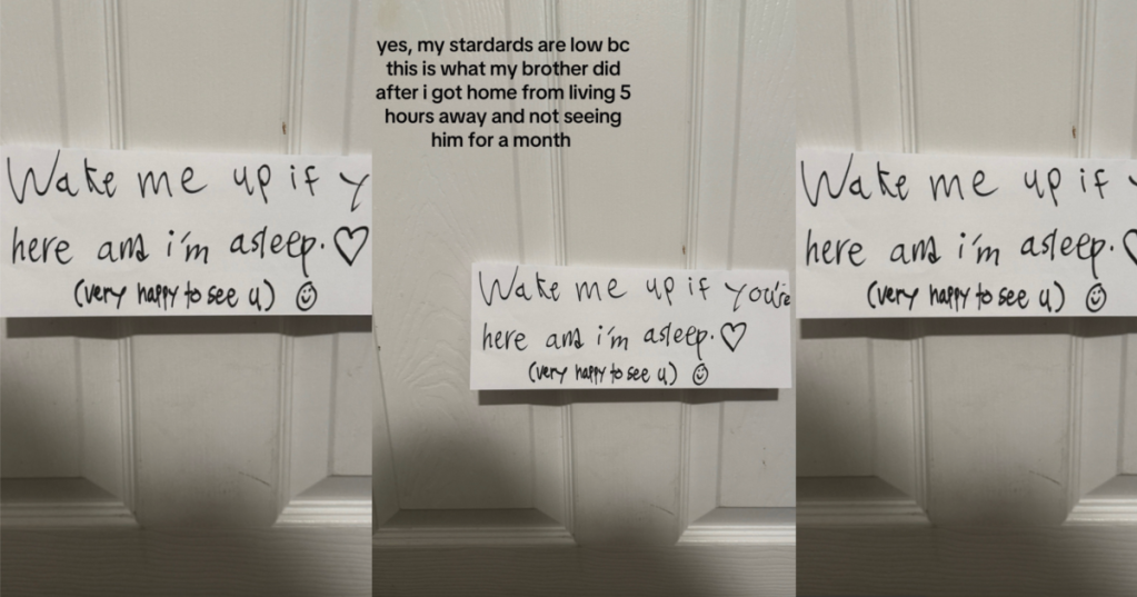 note on a door