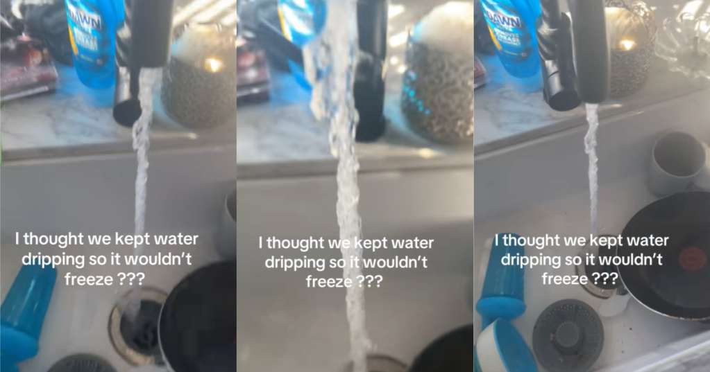frozen water in a faucet