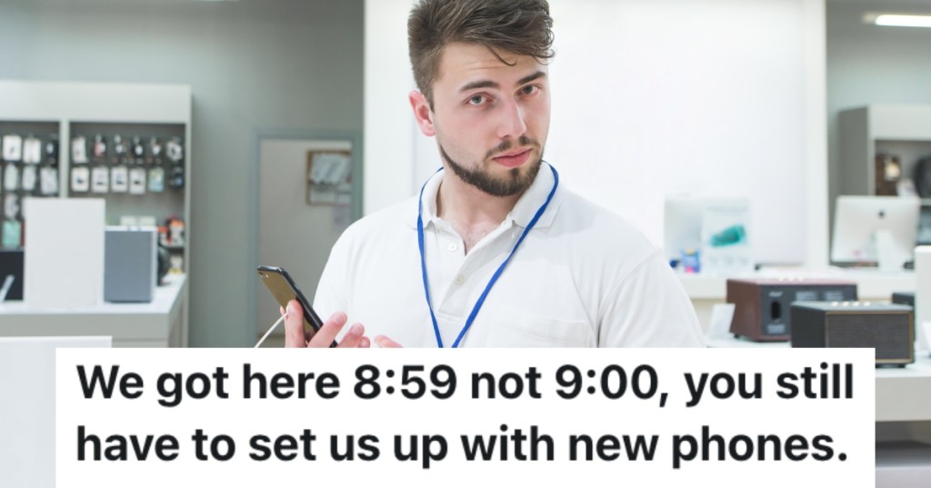man in a phone store