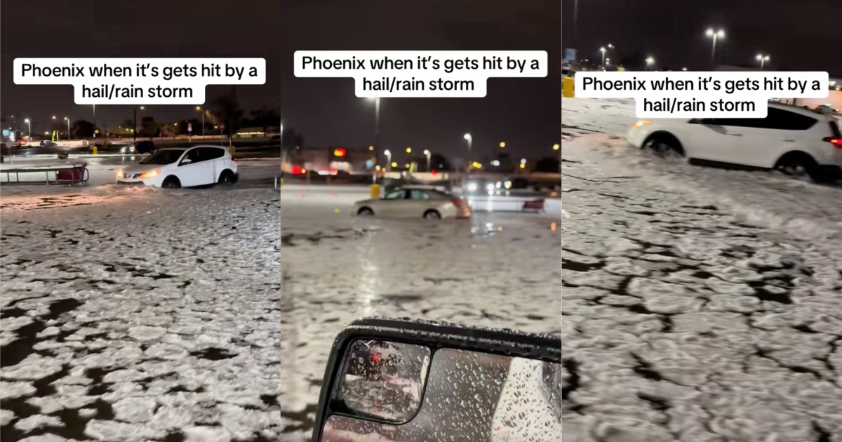 ice in a parking lot