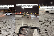 A Man Showed Viewers The Aftermath Of A Big Hail And Rain Storm In Phoenix