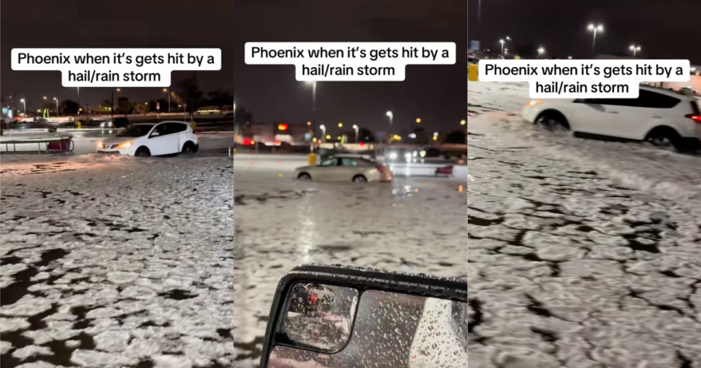 ice in a parking lot