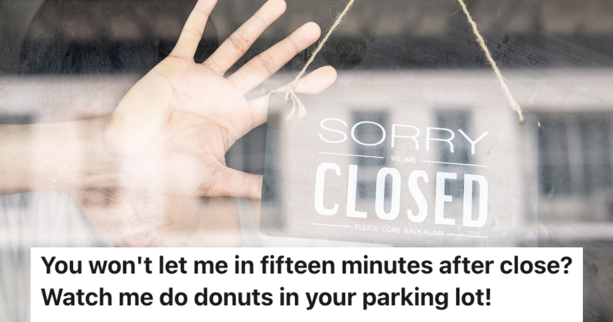 man with a closed sign