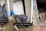 ‘We finally cleared the space around that mysterious door.’ – A New Homeowner Opened Up A Mystery Shed In Her Backyard And Got A Nice Surprise