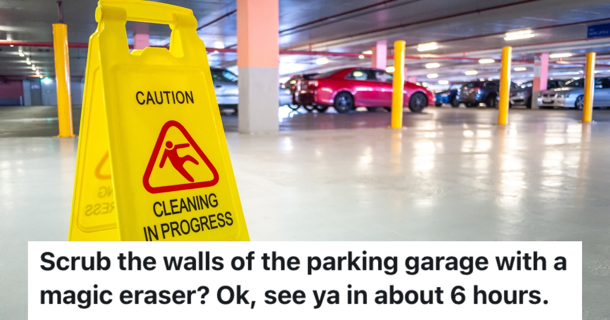 sign in a parking garage