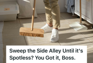 Server Was Accused By Boss Of Slacking During Dinner Rush And Ordered To Finish An Impossible Sweeping Job, So He Followed Instructions So Literally That The Boss Ended Up Fighting The Wind Himself