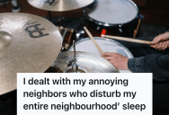 College Student Endured Weeks Of Midnight Drilling From Stubborn Neighbors, So He Moved His Drum Kit To The Balcony And Returned The Favor At 11 PM