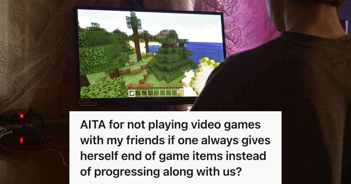 man playing minecraft on the computer
