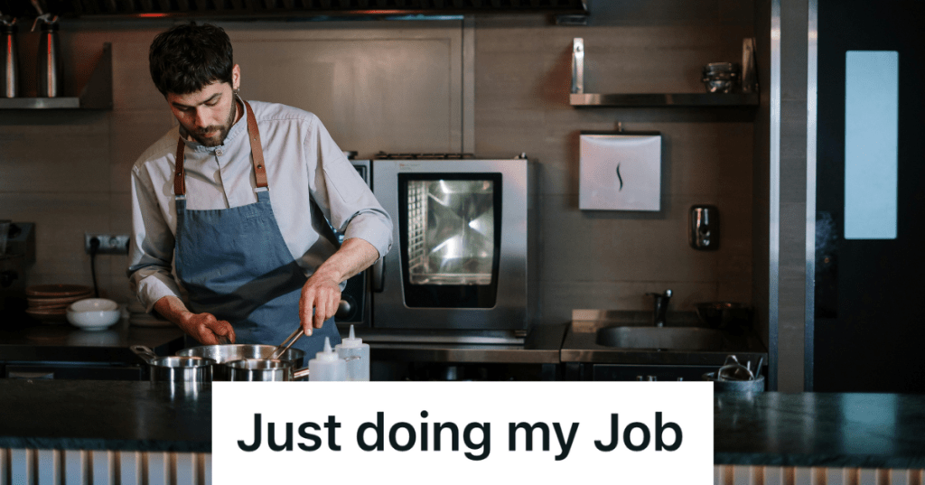 man working in a restaurant kitchen
