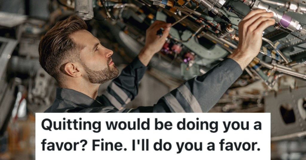 mechanic working on an airplane