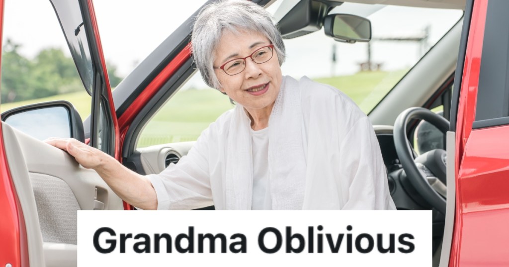 woman getting out of a car