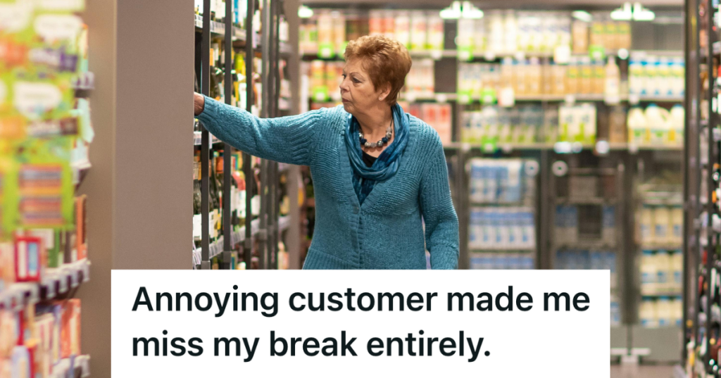 older customer shopping in a supermarket