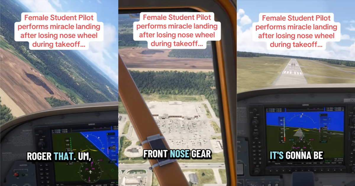 woman flying a plane