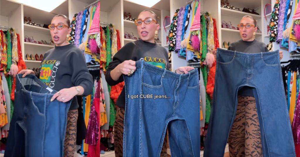 woman with box jeans