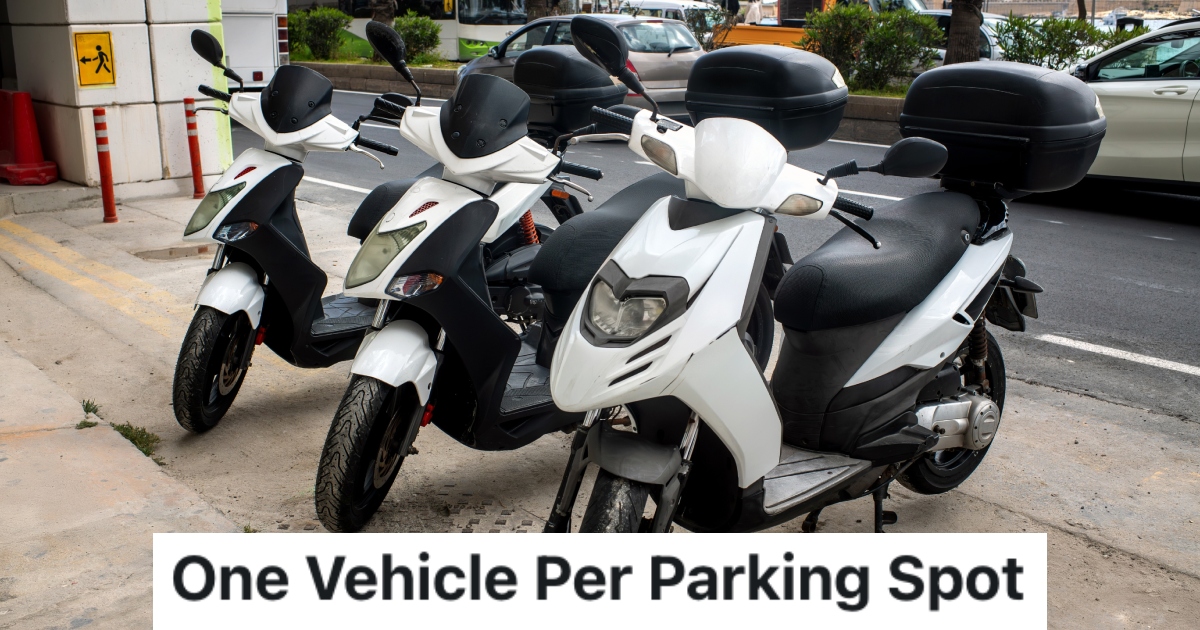 three mopeds parked together