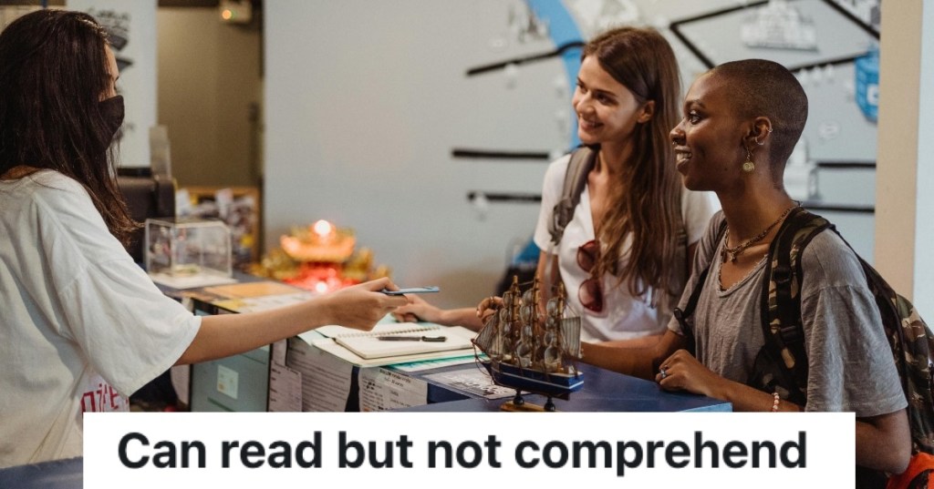 customers checking in at front desk