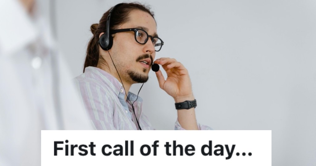 tech support taking calls on headset