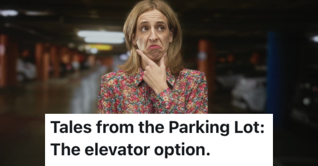 woman in a parking garage