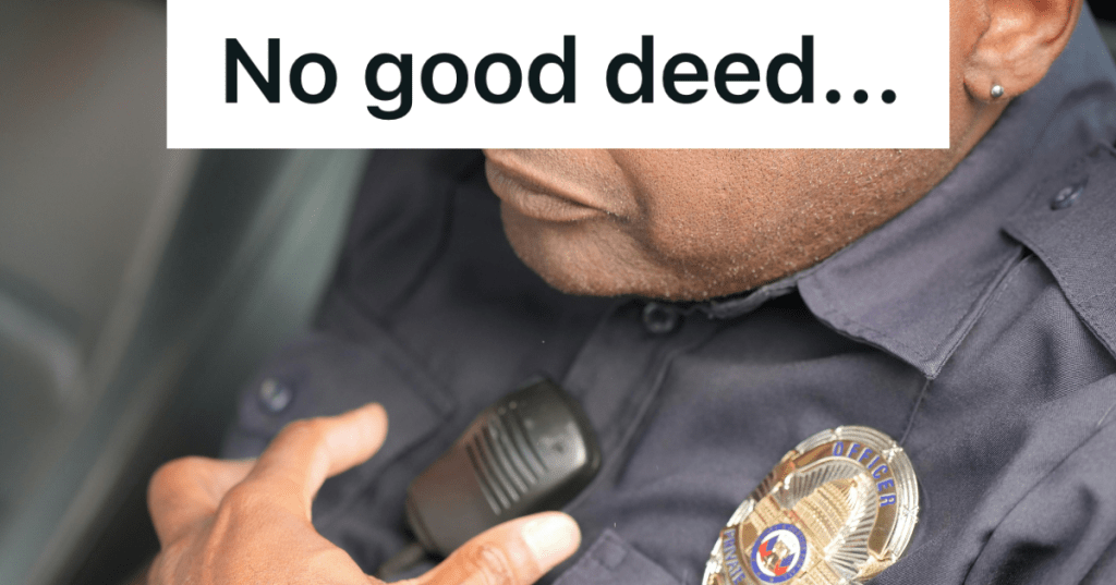 police officer talking on radio